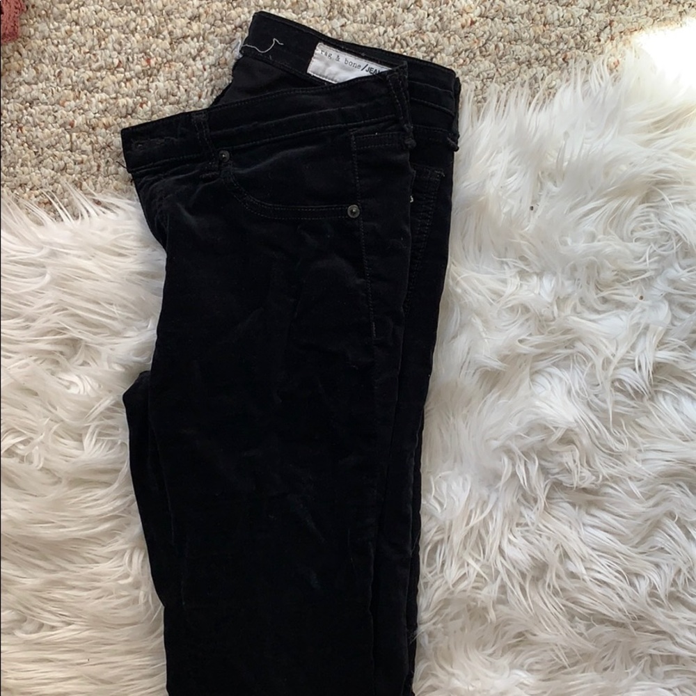Rag and Bone velvet black pant